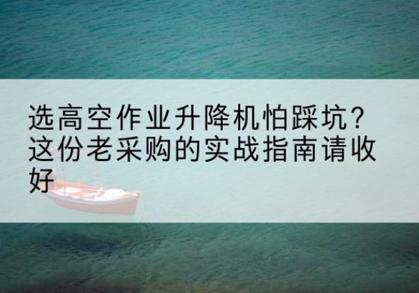 庄河高空作业升降机厂家推荐-选高空作业升降机怕踩坑？这份老采购的实战指南请收好