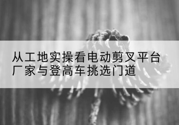 庄河电动剪叉升降平台厂家-从工地实操看电动剪叉平台厂家与登高车挑选门道